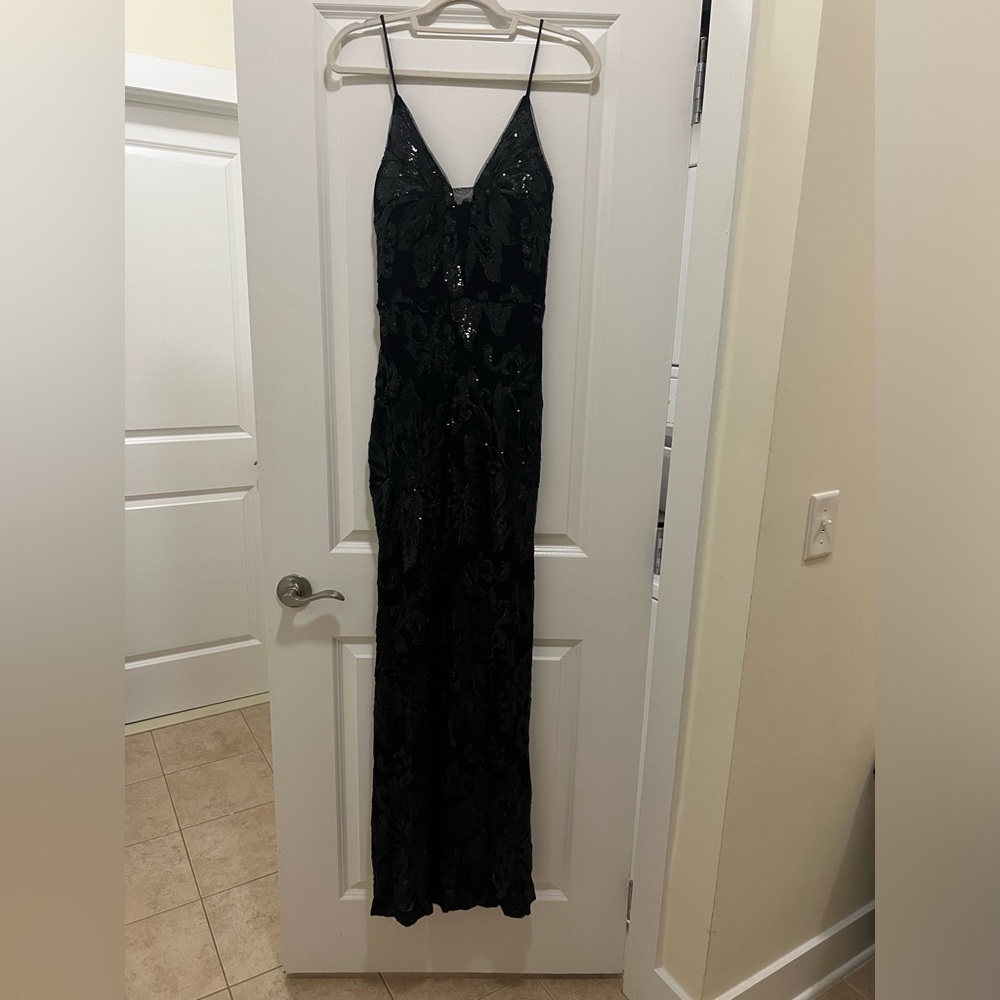 Betsy & Adam Black Sequin Dress